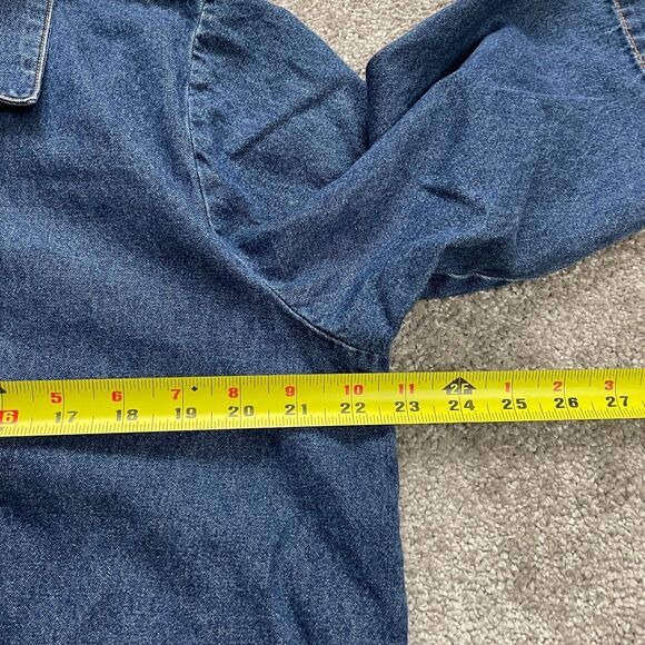 Mountain Lake Denim Jean Jacket Womens Petite Large Button Down Embroidered Boho - Picture 9 of 13